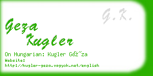 geza kugler business card